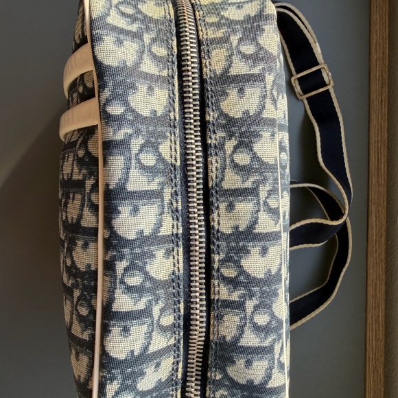 Christian Dior Trotter Shoulder Bag Blue and White Monogram Canvas - Picture 8 of 15